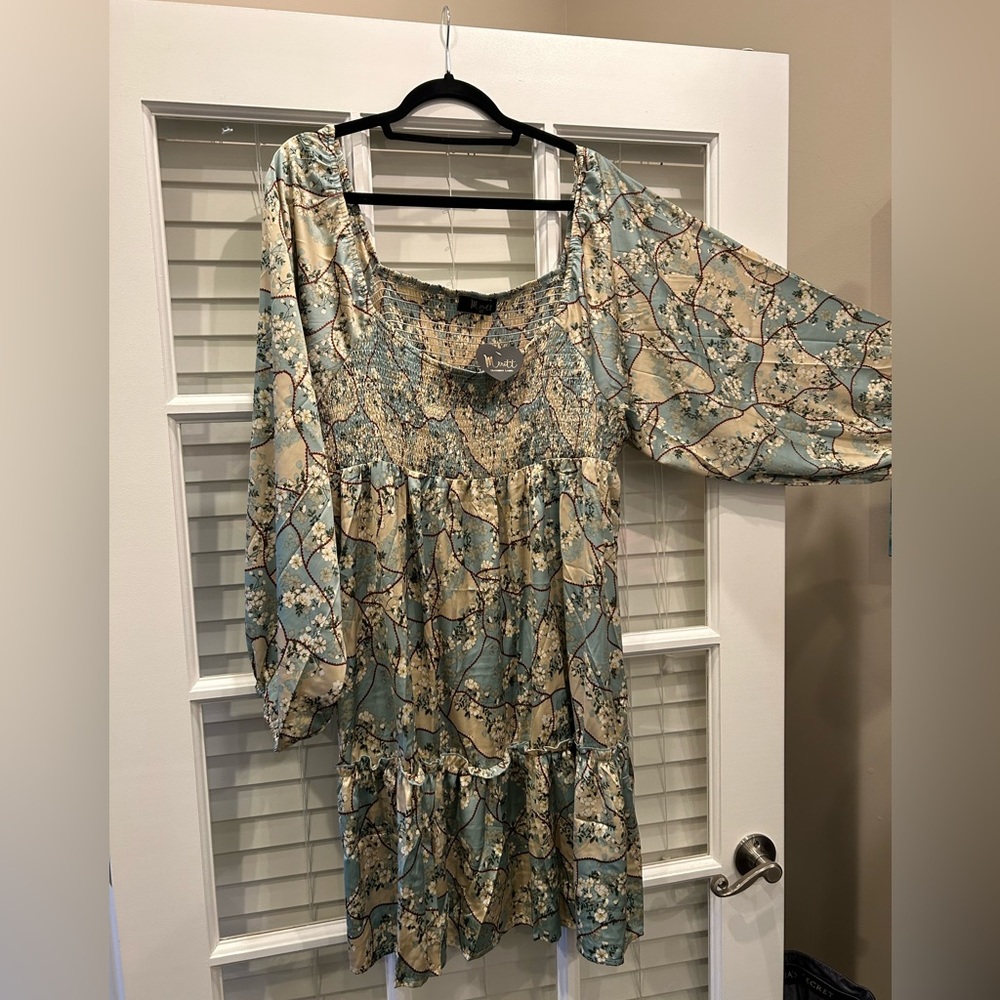 Let It Be Babydoll Dress Curves -3x - sage from Impressions Online Boutique